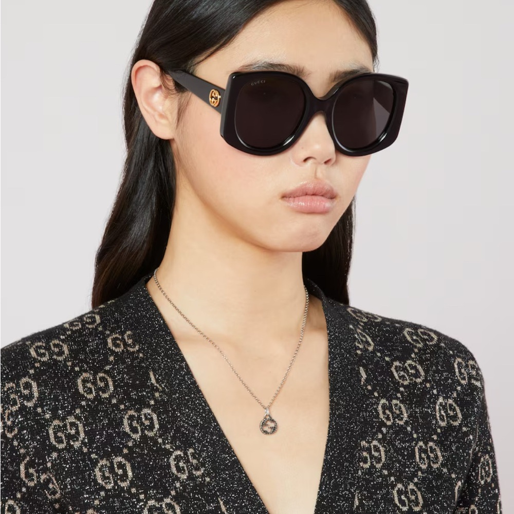 NIB✨ Gucci 925 Sterling Silver Interlocking pendant necklace